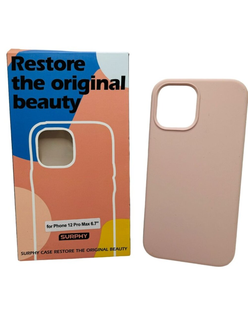 surphy flat edge silicone case iphone 12 - 6.7' pink